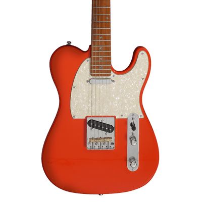 Sire T7 Fiesta Red - $899990 - Gearhub - La Sire T7 es una excelente guitarra eléctrica en forma de T o Telecaster, aprobada por Larry Carlton con un sonido prominente, puro, claro y equilibrado para presentaciones en vivo y grabaciones de estudio. Además, gracias a la ingeniería detrás de Sire, se rescataron los aspectos Vintage necesarios para llamarla Telecaster pero además aquellas cosas modernas que hacen a la Sire T7 una guitarra extremadamente cómoda y agradable de tocar. Cuerpo • Modelo: Larry Carlt