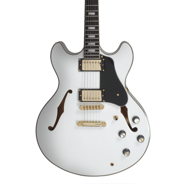 Sire H7 White - Guitarra Eléctrica | La Guitarra Sire H7 fue diseñada según las especificaciones y preferencias exactas de su homónimo. Esta excelente guitarra eléctrica semi-hollow está repleta de componentes de alta calidad. Su cuerpo de arce laminado r