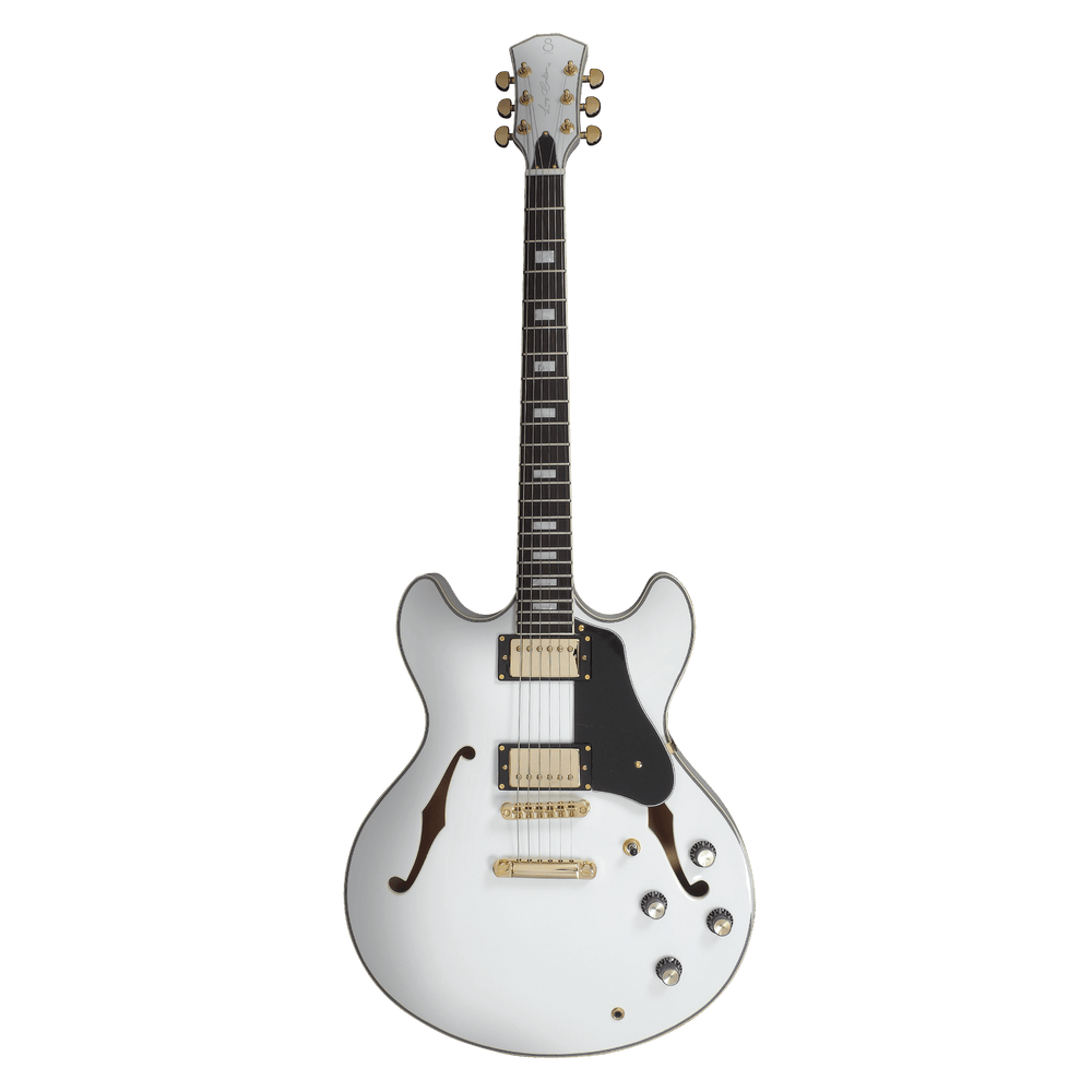Sire H7 White - Guitarra Eléctrica | La Guitarra Sire H7 fue diseñada según las especificaciones y preferencias exactas de su homónimo. Esta excelente guitarra eléctrica semi-hollow está repleta de componentes de alta calidad. Su cuerpo de arce laminado r
