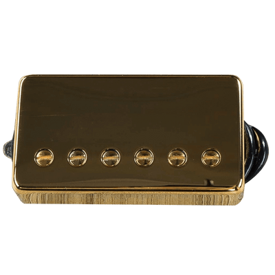 Suhr Aldrich Signature Humbucker Gold (Neck) - $189990 - Gearhub - The result of collaboration between John Suhr and rock guitarist extraordinaire Doug Aldrich, the Aldrich humbuckers are the ultimate high-output pickups for aggressive rock style of playing. The Aldrich bridge humbucker is now our highest output pickup but it oozes tone across its sound spectrum Spacing • 50mm DC Resistance • 9K Ω Hook Up Wire • 4-Conductor Magnet • Alnico V Special