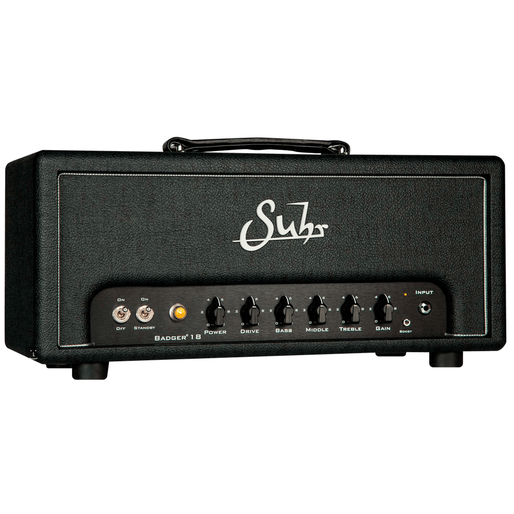 Suhr Badger 18 Head - Cabezal Guitarra Eléctrica | En 2005, nos propusimos diseñar una serie de amplificadores de válvulas portátiles, hechos a mano. Estos amplificadores serían fáciles de usar y ofrecerían a los músicos una amplia gama de tonos británico
