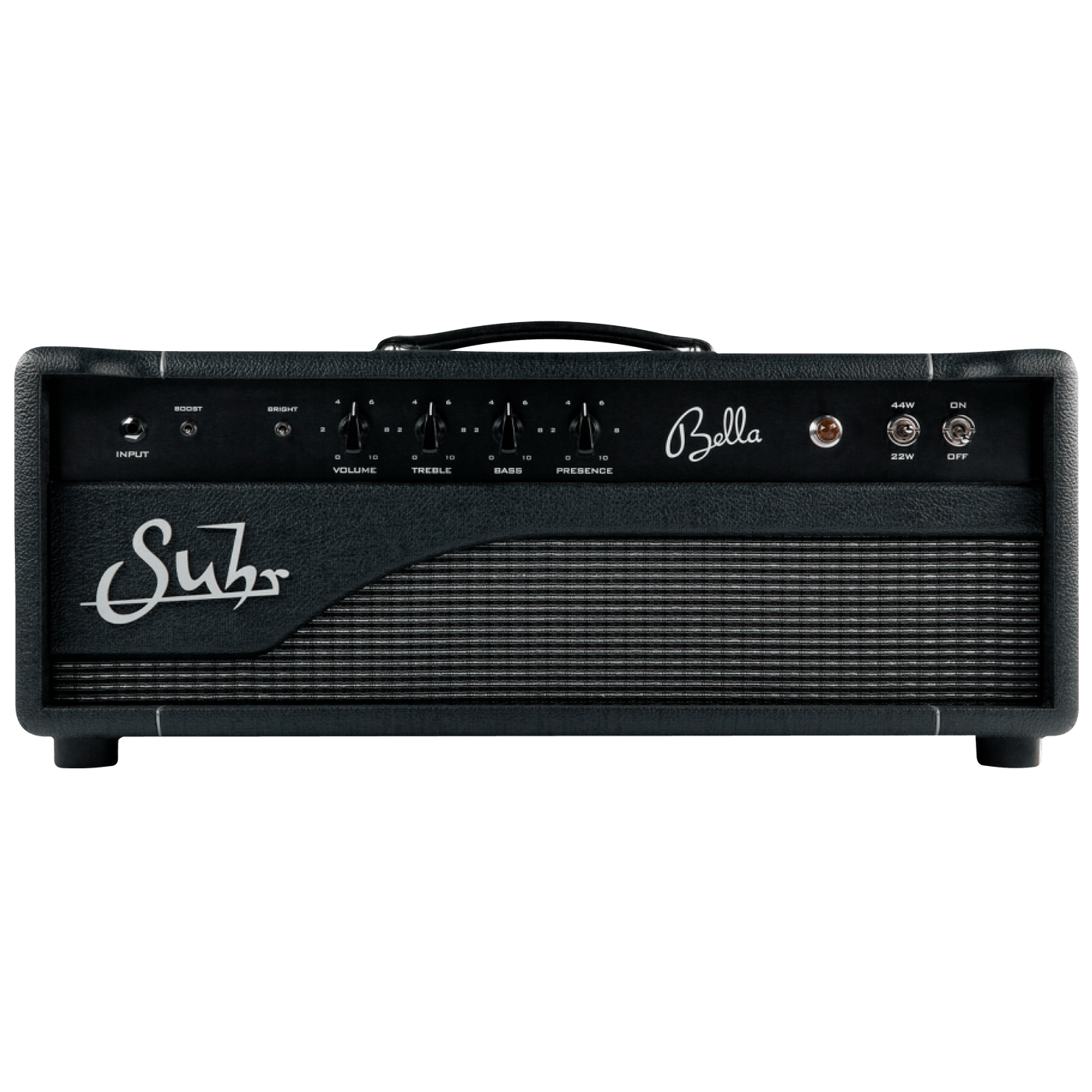 Suhr Bella Head - $1999990 - Gearhub - Bella is a portable, American voiced, hand-wired, all-tube amplifier, designed to be the ideal grab-n-go amplifier and the ultimate platform for your pedalboard. Bella’s simple and easy to use controls (including Boost and 3-position Bright switch) make it a snap to tailor the amp to your favorite boost, overdrive, fuzz and distortion pedals; while the effects loop is the ideal place for all of your chorus, flange, delay, and reverb pedals.Bella is powered by a duet of