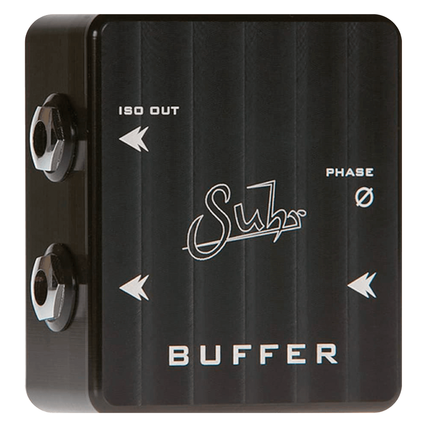 Suhr Buffer - $169990 - Gearhub - The Suhr Buffer is a transparent signal buffer/line driver which is an essential tool designed to preserve your instrument’s tone. Tone loss occurs as a result of signal degradation, commonly caused by long cable run, or the use of multiple instrument cables – such as you would find on a pedal board. To solve this, the Suhr Buffer employs unity buffering to reverse the effects of capacitance without affecting your instruments tone or output level. Pedal Type • Buffer Input