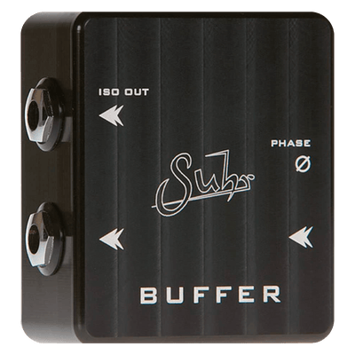Suhr Buffer - $169990 - Gearhub - The Suhr Buffer is a transparent signal buffer/line driver which is an essential tool designed to preserve your instrument’s tone. Tone loss occurs as a result of signal degradation, commonly caused by long cable run, or the use of multiple instrument cables – such as you would find on a pedal board. To solve this, the Suhr Buffer employs unity buffering to reverse the effects of capacitance without affecting your instruments tone or output level. Pedal Type • Buffer Input