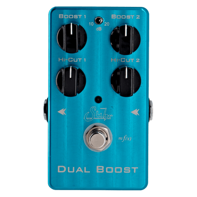 Suhr Dual Boost - $329990 - Gearhub - The Dual Boost is a versatile, dual-mode, transparent clean boost, housed within a compact, pedalboard friendly enclosure. Constructed with the goal of delivering unrivaled sound quality, in an easy to use package, the Dual Boost pairs the highest quality components with an on-board charge pump circuit that delivers a pure audio path, superior dynamics, and wide dynamic range, all from a single 9-volt battery or 9-volt regulated power supply. Pedal Type • Dual-channel C