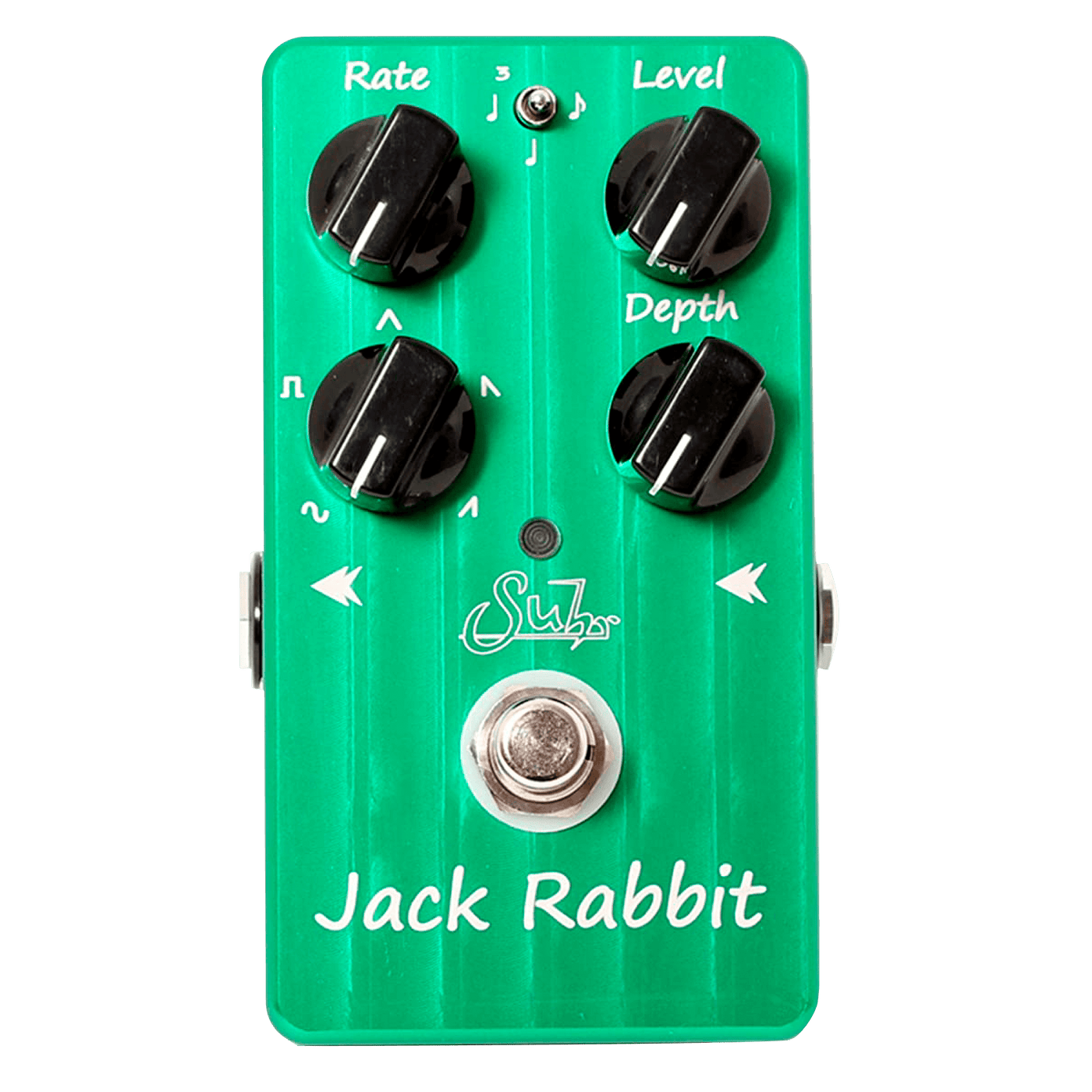 Suhr Jack Rabbit Tremolo - $259990 - Gearhub - Jack Rabbit is a high quality analog pedal, that delivers a wide variety of tremolo effects – from warm wobble to whacked out. It features simple control over tempo by incorporating both tap, and strum tempo modes. It’s modulation rate spans from 1Hz to 20Hz and utilizes a tempo subdivision switch. The Jack Rabbit Tremolo is housed in a sturdy, aluminum enclosure for maximum protection from abuse. It can be remote controlled via the FX Link jack. Pedal Type • A