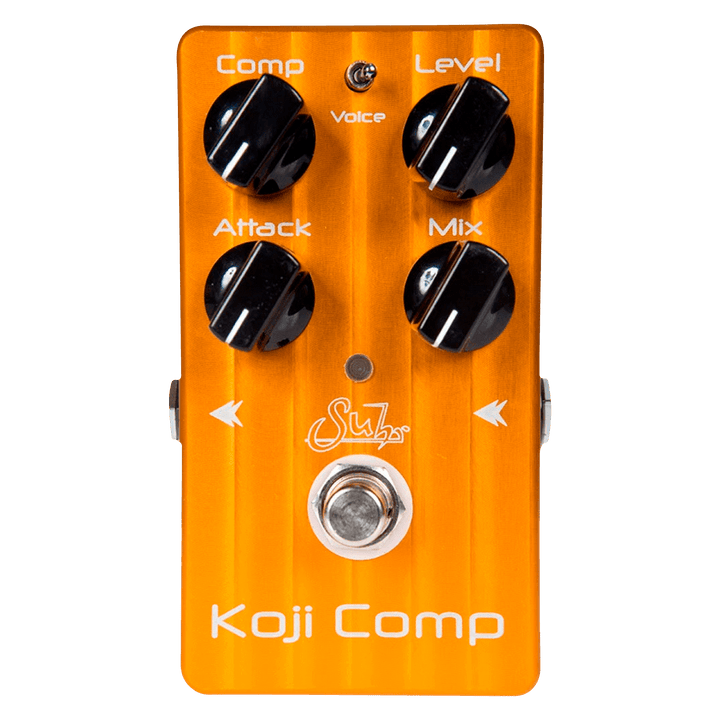 Suhr Koji Comp - Pedal de Guitarra o Bajo | El Koji Comp es un compresor analógico versátil, diseñado para ofrecer una gran cantidad de efectos de compresión de estilo antiguo y moderno sin comprometer su tono. Con un simple giro del control Mix o el inte