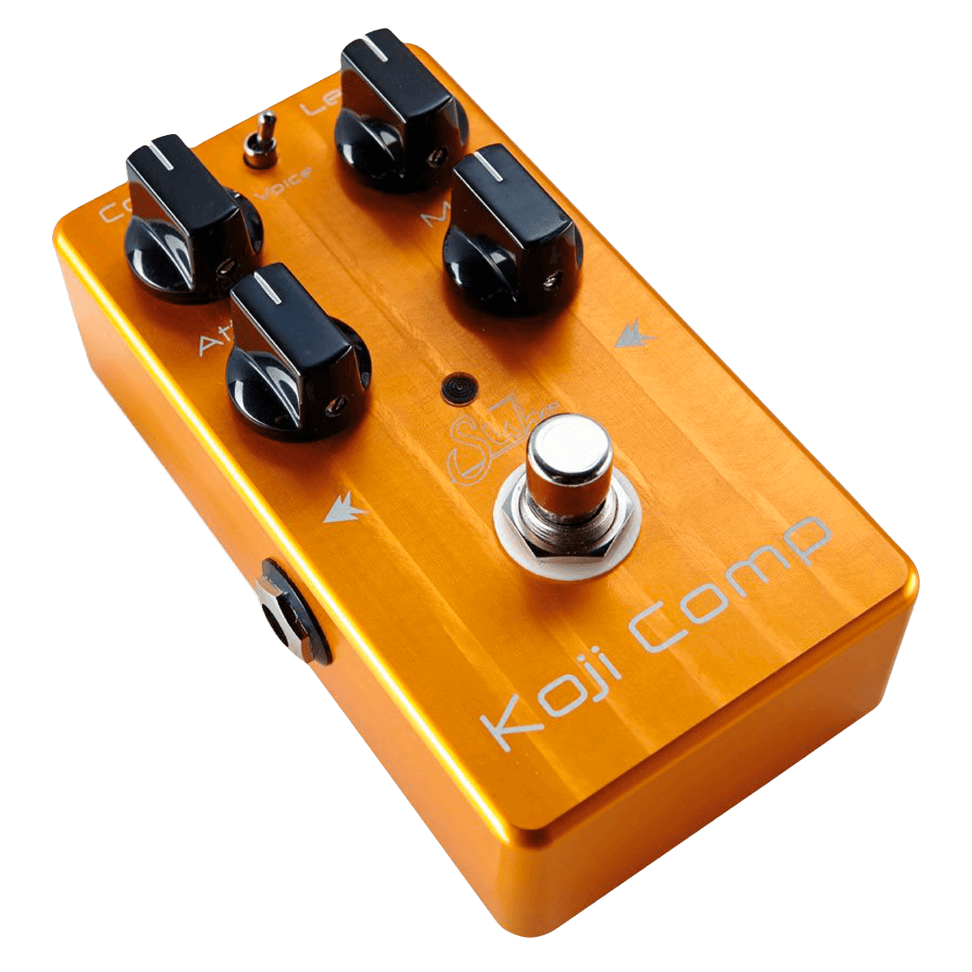 Suhr Koji Comp - Pedal de Guitarra o Bajo | El Koji Comp es un compresor analógico versátil, diseñado para ofrecer una gran cantidad de efectos de compresión de estilo antiguo y moderno sin comprometer su tono. Con un simple giro del control Mix o el inte