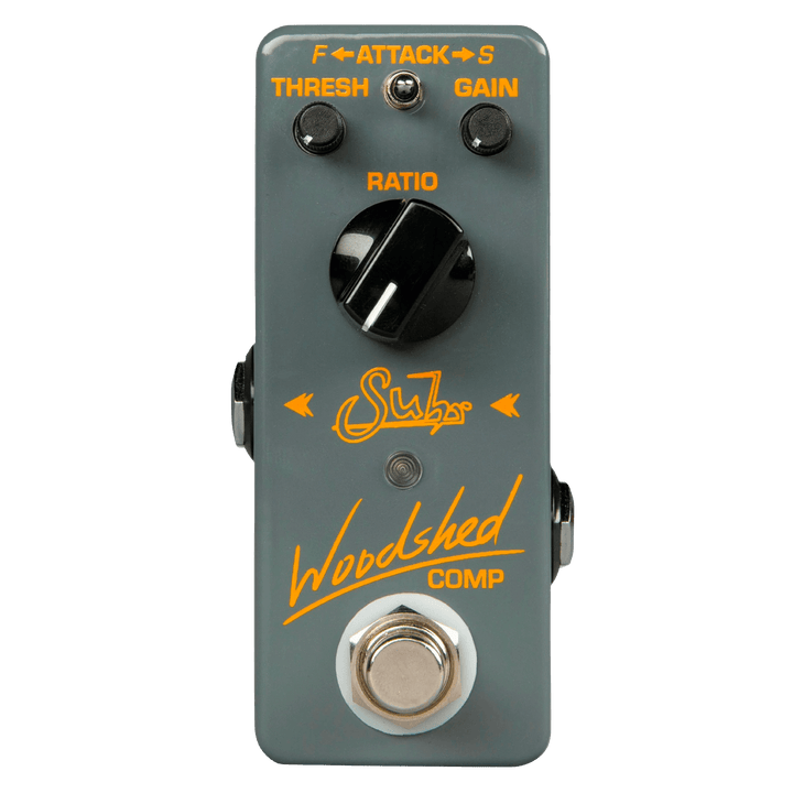Suhr Woodshed Comp - Pedal de Guitarra | Juntos, Kevin Suhr y Andy Wood han construido un compresor que es la base de algunos de los tonos favoritos de Andy. Como sabes, Andy toca en múltiples entornos musicales y este pequeño compresor refleja su versati