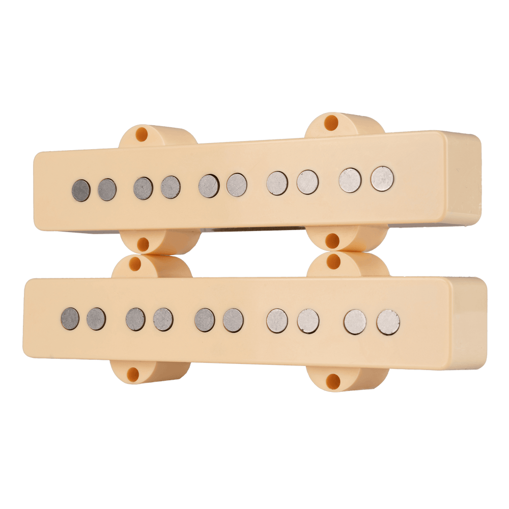 Lindy Fralin Jazz Bass 5 Cream Cover - Cápsula de Bajo | DescriptionFralin Jazz Bass Pickups are fat, loud, punchy, and clear. They have articulation and definition not found in other manufacturers’ pickups. We use all USA-Made parts, and wind and build t