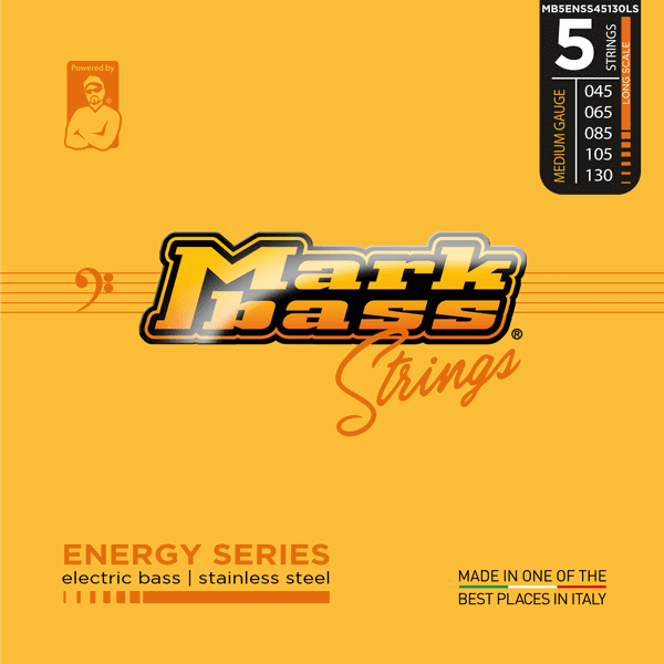 Markbass Energy Series 5 Stainless Steel (45-130) Cuerdas de Bajo Eléctrico - The GROOVE series bass strings are made of high quality selected nickel plated steel wire, hand-wound on hexagonal high carbon content core from our master string makers offerin