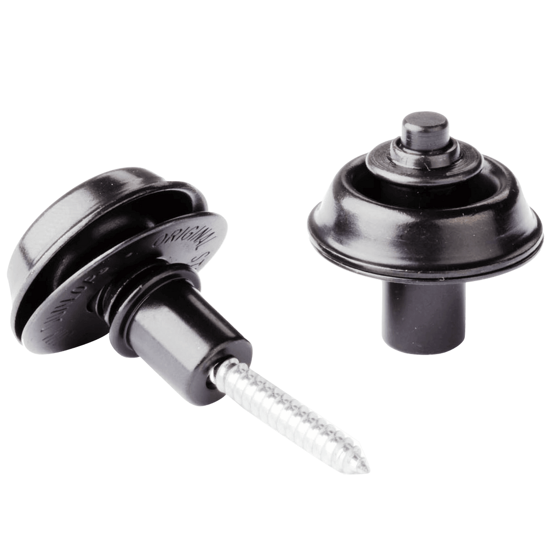 Dunlop Straplok Black Flush | El retenedor de correa (Strap Lock) Dunlop Straplok System Dual Design Nickel utiliza un diseño de ranura y bola de 360 ​​grados para permitir la libertad de movimiento de su correa, sin temor a que se enganche o se suelte. C