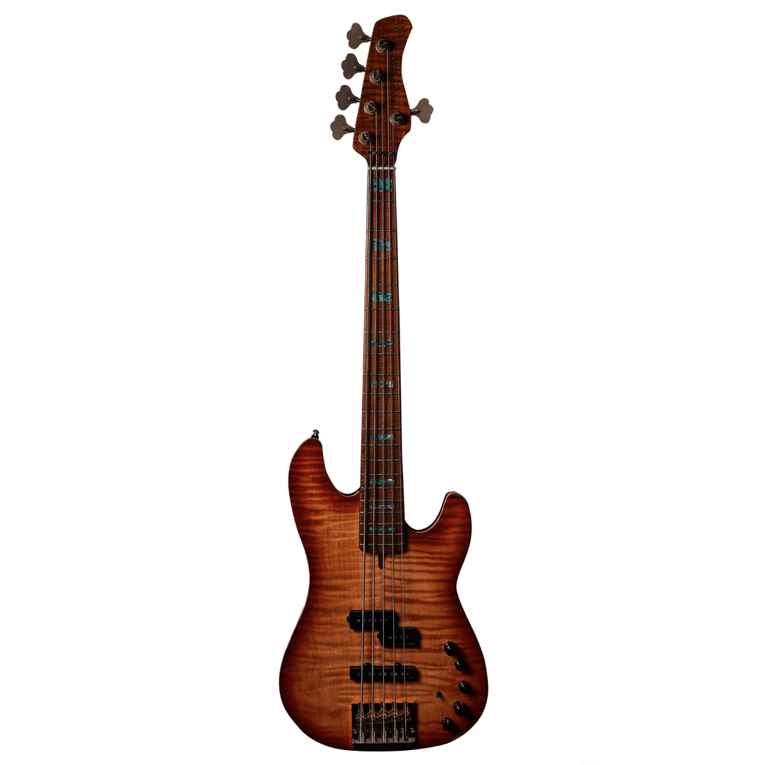 Sire P10 DX-5 Tobacco Sunburst - Bajo Eléctrico | Cuerpo • Modelo: P10dx• Madera: Swamp Ash + Solid Flame Maple Top• Terminación: Polyurethane Brazo • Madera: Roasted Flame Hard Maple (Satin Finish)• Perfil: “C”• Terminación: Satin • Espaciado: 18 mm• Esc