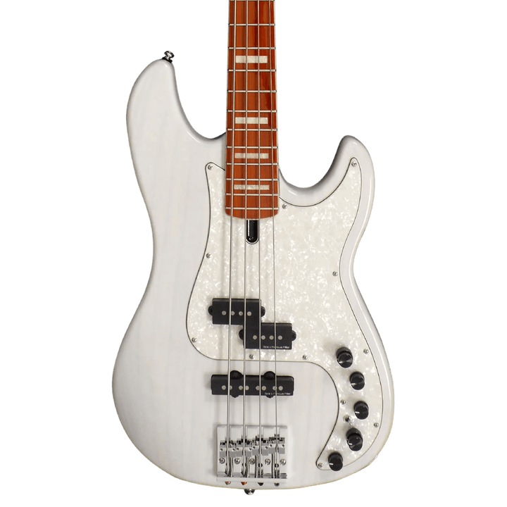 Sire P8 White Blonde - Bajo Eléctrico | Cuerpo • Modelo: P8• Madera: Swamp Ash• Terminación: Polyurethane Brazo • Madera: Roasted Hard Maple• Perfil: “C”• Terminación: Satin • Espaciado: 20 mm• Escala: 34” • Nuez: Hueso Diapasón • Madera: Maple / Arce• Ra