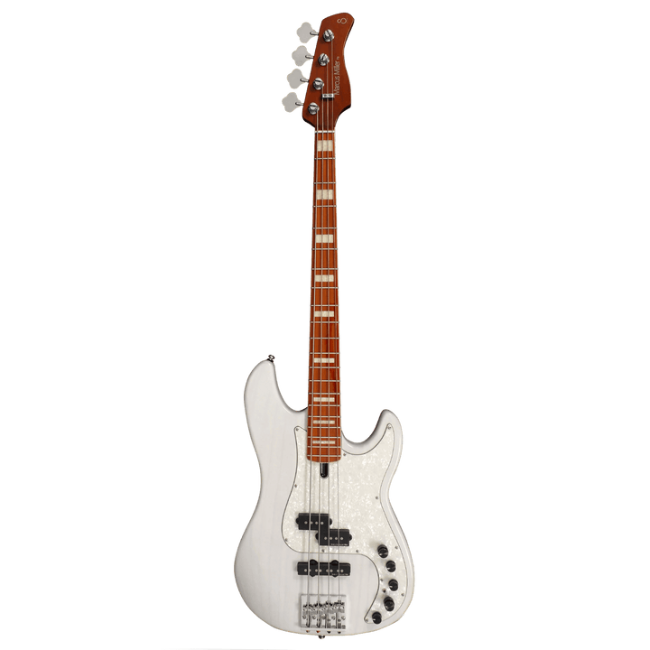 Sire P8 White Blonde - Bajo Eléctrico | Cuerpo • Modelo: P8• Madera: Swamp Ash• Terminación: Polyurethane Brazo • Madera: Roasted Hard Maple• Perfil: “C”• Terminación: Satin • Espaciado: 20 mm• Escala: 34” • Nuez: Hueso Diapasón • Madera: Maple / Arce• Ra