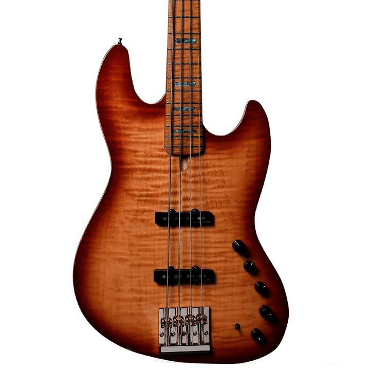 Sire V10dx Tobacco Sunburst - Bajo Eléctrico | Un modelo de alta calidad en la serie Sire Marcus Miller. El Sire V10 coloca a la serie V en otro nivel en términos de detalle, tocabilidad y comodidad. Con un mástil de arce flameado tostado en forma de C y