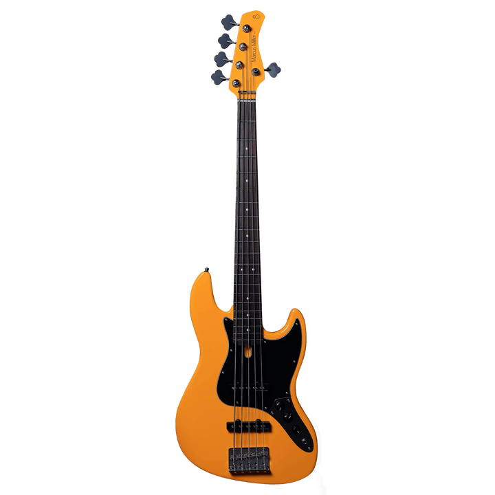 Sire V3P-5 Orange - Bajo Eléctrico | Cuerpo • Modelo: V• Madera: Mahogany / Caoba• Terminación: Poliuretano Brazo • Madera: Canadian Hard Maple / Arce• Perfil: “C”• Terminación: Satin • Espaciado: 18mm• Escala: 34” • Nuez: Hueso Diapasón • Madera: Rosewoo