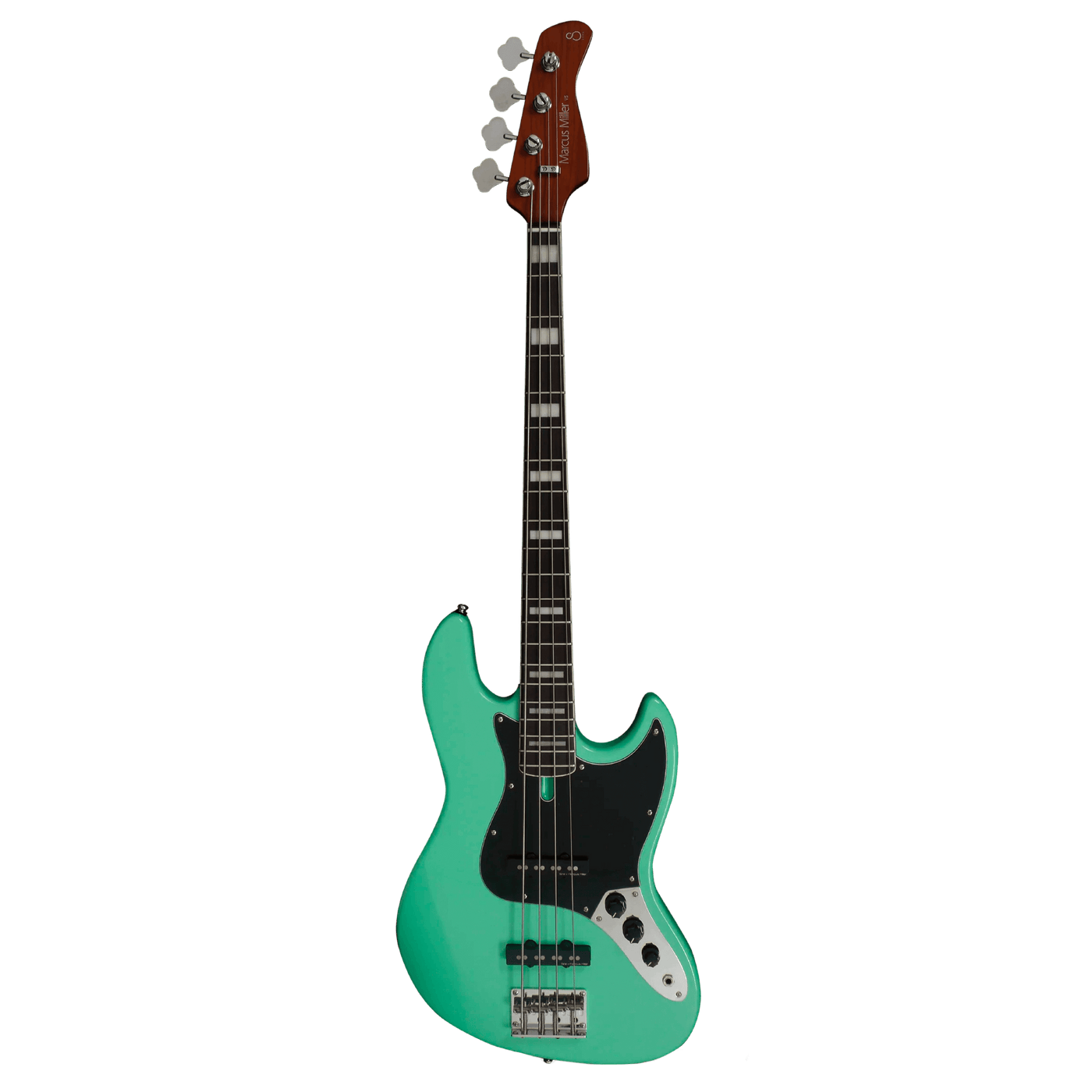 Sire V5R Mild Green - Cuerpo • Modelo: VR• Madera: Alder• Terminación: Polyurethane Brazo • Madera: Roasted Hard Maple / Arce• Perfil: “C”• Terminación: Satin • Espaciado: 20mm• Escala: 34” • Nuez: Hueso Diapasón • Madera: Rosewood• Radio: 9.5”• Trastes: