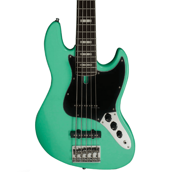 Sire V5R-5 Mild Green - Bajo Eléctrico | Cuerpo • Modelo: V5R• Madera: Alder• Terminación: Polyurethane Brazo • Madera: Roasted Hard Maple / Arce• Perfil: “C”• Terminación: Satin • Espaciado: 28mm• Escala: 34” • Nuez: Hueso Diapasón • Madera: Rosewood• Ra