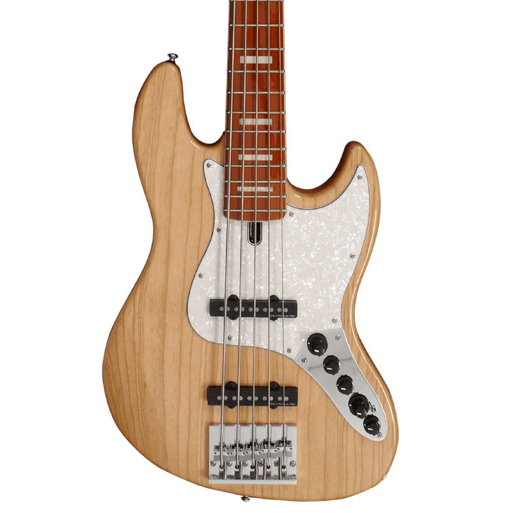 Sire V8-5 Natural - Bajo Eléctrico | El bajo insignia versátil de Sire, fabricado con cuerpo de swamp-ash, ahora se llama Sire V8. Ha sido mejorado con el mástil Sire Champ, favorito de Marcus Miller, que incorpora la característica EDGELESS™ y utiliza ma