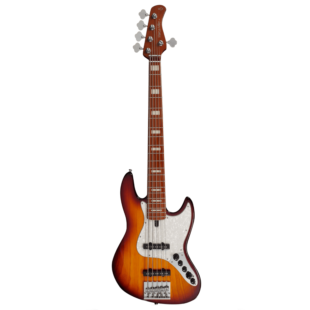 Sire V8-5 Tobacco Sunburst - Bajo Eléctrico | El bajo insignia versátil de Sire, fabricado con cuerpo de swamp-ash, ahora se llama Sire V8. Ha sido mejorado con el mástil Sire Champ, favorito de Marcus Miller, que incorpora la característica EDGELESS™ y u