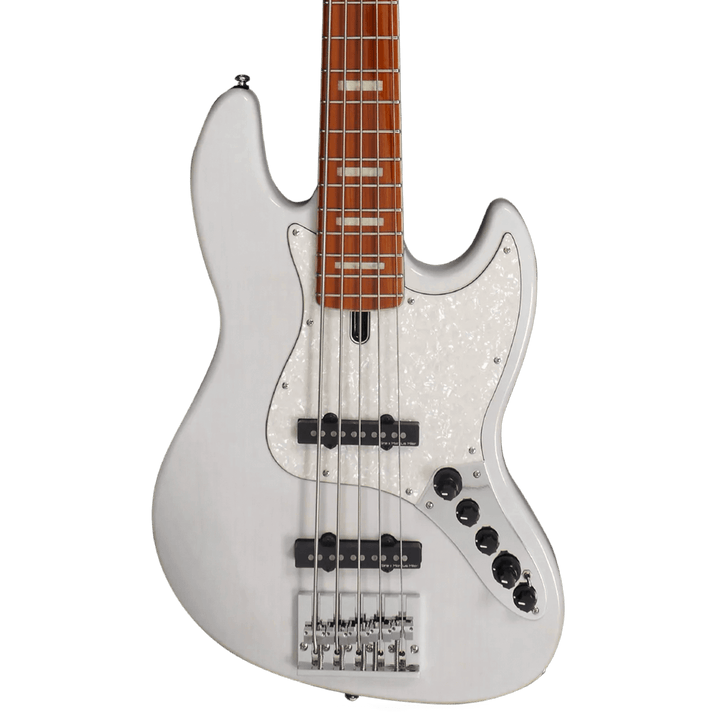 Sire V8-5 White Blonde - Bajo Eléctrico | El bajo insignia versátil de Sire, fabricado con cuerpo de swamp-ash, ahora se llama Sire V8. Ha sido mejorado con el mástil Sire Champ, favorito de Marcus Miller, que incorpora la característica EDGELESS™ y utili