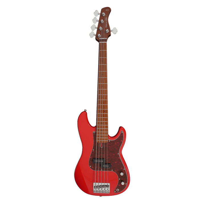 Sire P5-5 Dakota Red - Bajo Eléctrico | Cuerpo • Modelo: P5• Madera: Alder• Terminación: Polyurethane Brazo • Madera: Roasted Hard Maple• Perfil: “C”• Terminación: Satin • Espaciado: 18mm• Escala: 34” • Nuez: Hueso Diapasón • Madera: Roasted Hard Maple /
