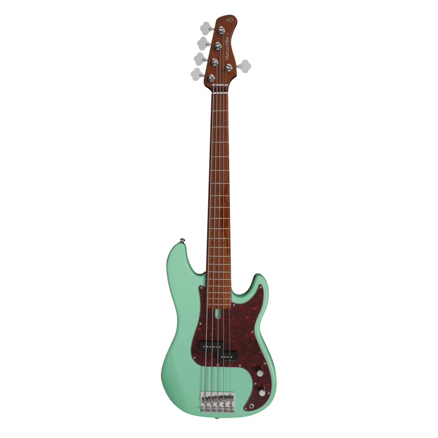 Sire P5-5 Mild Green - Bajo Eléctrico | Cuerpo • Modelo: P5• Madera: Alder• Terminación: Polyurethane Brazo • Madera: Roasted Hard Maple• Perfil: “C”• Terminación: Satin • Espaciado: 18mm• Escala: 34” • Nuez: Hueso Diapasón • Madera: Roasted Hard Maple /