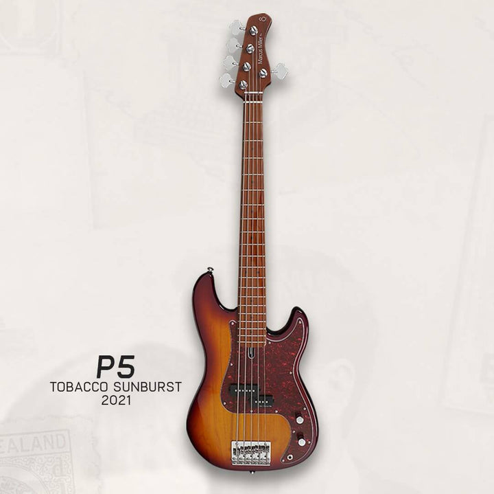 Sire P5-5 Tobacco Sunburst - Bajo Eléctrico | Cuerpo • Modelo: P5• Madera: Alder• Terminación: Polyurethane Brazo • Madera: Roasted Hard Maple• Perfil: “C”• Terminación: Satin • Espaciado: 18mm• Escala: 34” • Nuez: Hueso Diapasón • Madera: Roasted Hard Ma