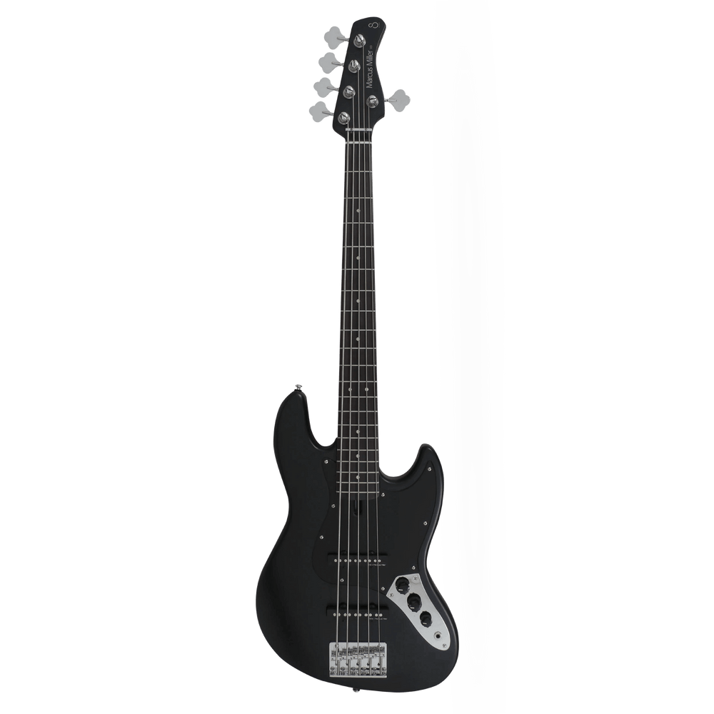 Sire V3P-5 Black Satin - Bajo Eléctrico | Cuerpo • Modelo: V• Madera: Mahogany / Caoba• Terminación: Satin Brazo • Madera: Canadian Hard Maple / Arce• Perfil: “C”• Terminación: Satin • Espaciado: 18mm• Escala: 34” • Nuez: Hueso Diapasón • Madera: Rosewood