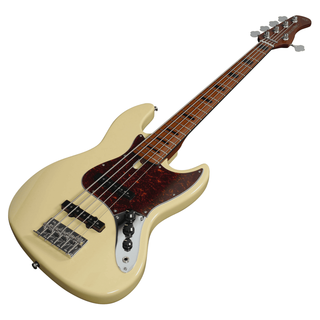 Sire V5-5 Vintage White (2nd Gen) - Bajo Eléctrico | Si me hubiesen mostrado los bajos Sire guiándonos solamente por el precio, habría tenido muchas dudas sobre qué tan buenos serían. Afortunadamente, tuve la oportunidad de ver uno y tocarlo sin saber cuá